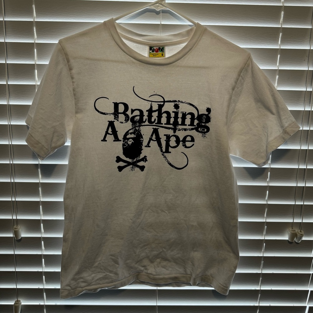 BAPE Crossbone Stencil Tee White